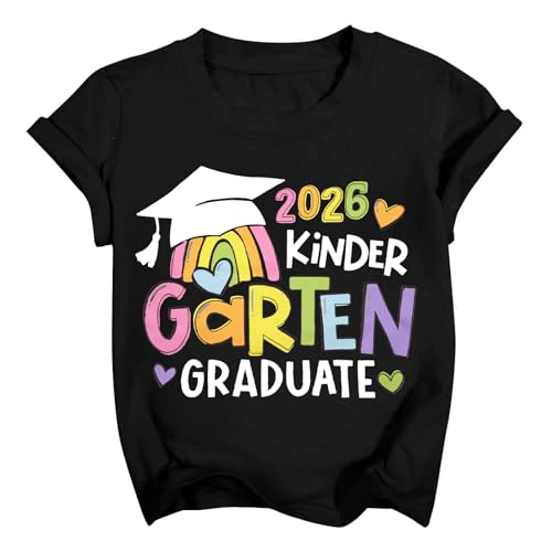 Image of Kindergarten Graduation Shirt for Girl: Last Day of School Shirt Kids 2026 Preschool Graduation Gift Tee Top