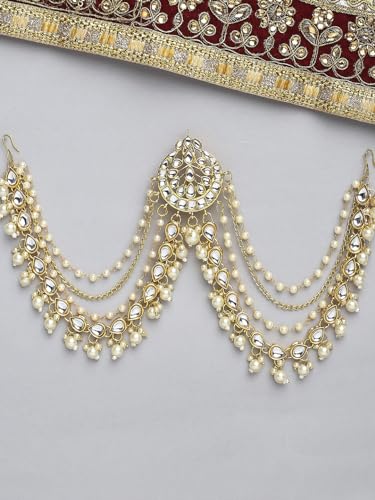 Image of OOMPH Jewellery Ethnic Sheeshphool-Kundan Jadau Floral Design for Women & Girls Stylish - DPH161DST4RKH184RKH235 PA201
