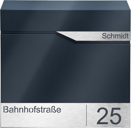 MTEC Briefkasten mit Edelstahl Namensschild - Robuster Wandbriefkasten Anthrazit RAL7016 - Wetterfest & Stilvoll für Ihr Zuhause - Premium Postkasten - Lasergravur Ihrer Adresse! MTEC Briefkasten mit Edelstahl Namensschild - Robuster Wandbriefkasten Anthrazit RAL7016 - Wetterfest & Stilvoll für Ihr Zuhause - Premium Postkasten - Lasergravur Ihrer Adresse!