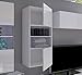 DOMTECH Moderno armario de pared para vitrinas, armario alto, blanco brillante, armario...