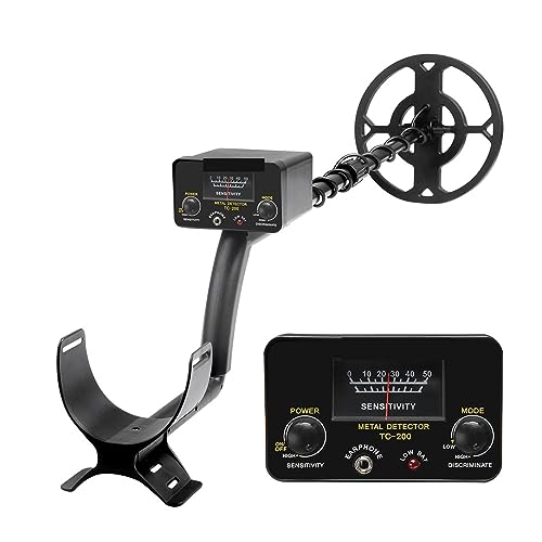 BINGNU Détecteur de métaux pour Adultes, TC-200 Détecteur de métaux Machine Portable Treasure Hunter Gold Depth Détecteur de métaux étanche Parfait pour la Plage, Le ruisseau, l'arrière-Cour