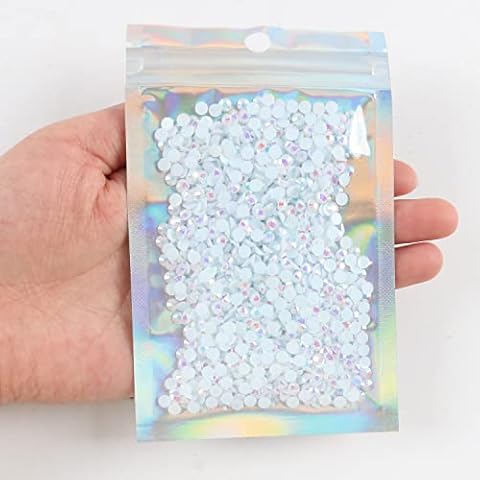 2500pcs 4mm 25gram Jelly Rhinestone AB Color Non Hotfix Glitter Resin Rhinestone Bling Diamonds for Mugs, Bottles, Tumblers, Craft Decoreation (41 Milk AB) Cover
