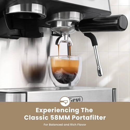Image of Fastlink‚20 Bar Espresso Machine with Built-in Grinder & Milk Frother - Professional Coffee Maker for Barista-Quality Espresso at Home