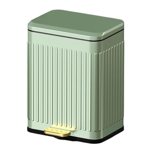Caneca de basura de acero inoxidable verde con tapa de cierre suave miniatura 1