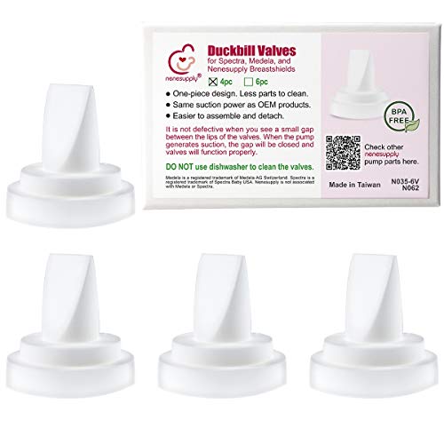 Nenesupply 4 pc Duckbill Valves Compatible with Medela and Spectra Pump Parts Use on Spectra S2 Spectra S1 and Medela Pump in Style Harmony Symphony Replace Spectra Duckbill Valves and Medela Valve