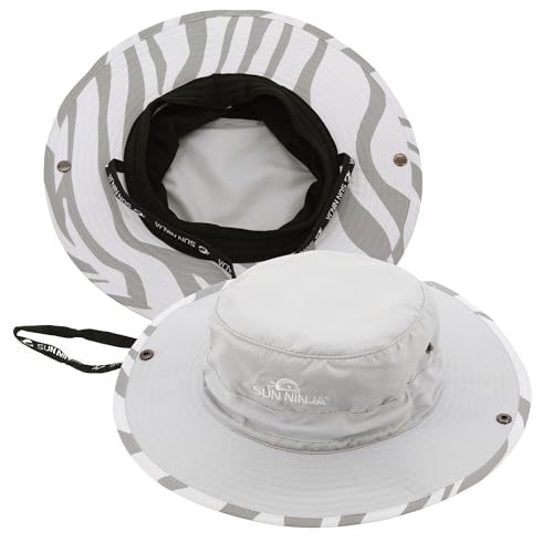 Image of SUN NINJA Bucket Hat for Men & Women, Cooling with Adjustable Strap, Wide Brim, UPF UV 50+ Protection, Foldable for Outdoors