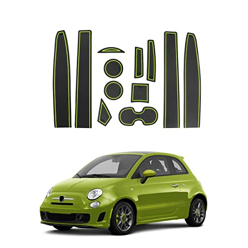 Tapis antidérapant console centrale Fiat 500 caoutchouc vert rangement