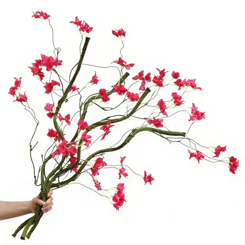 wardbum Real Looking Twig Flowers Bougainvillea Greenery Vines Artificial Trees