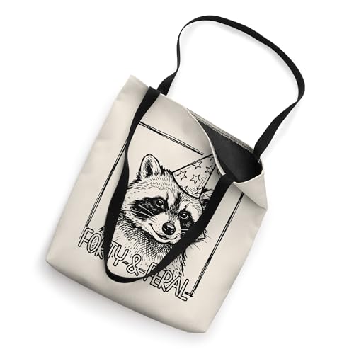 Bolso tipo tote divertido con diseño de mapache para cumpleaños número 40, año 1986 miniatura 2