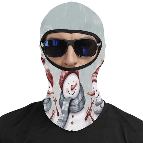 Pasamontaña térmico para hombre y mujer, máscara facial con estampado de muñeco de nieve, ideal para esquí, motocicleta y clima frío miniatura 3