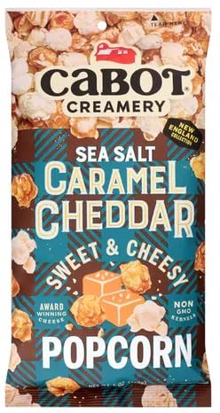 Cabot Sweet & Cheesy Sea Salt Caramel Cheddar Popcorn 6oz bag - 2 pack