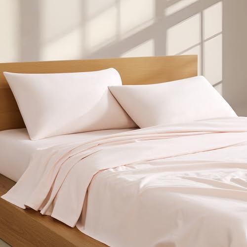 King Size Soft Pink Flannel Sheet Set-100% Cotton, Brushed Cotton for Extra Softness, Warm, Cozy, Breathable & Durable, Deep Pocket Fitted Sheet (Fits Up to 14"), Easy Care by Linen Closet - Thumbnail 2