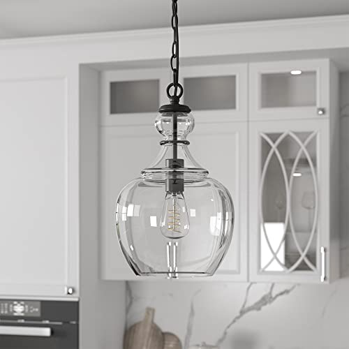 Image of Henn&Hart 11 inch Pendant Light Fixture with 6' Adjustable Cord, Black