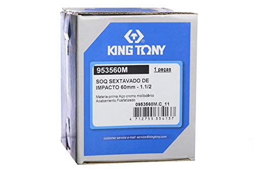 KING TONY 953560M Socket Impacto 1-1/2" Hexagonal D: 60mm for DIYers & Professionals, Ideal for Repair and Installation tasks 60mm - Image 2