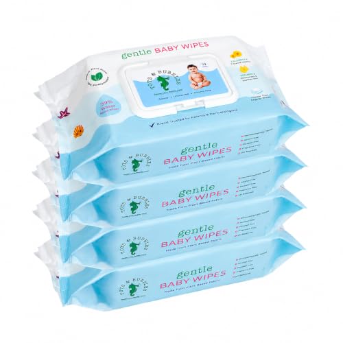 Image of Tots & Bubbles 99% Pure Water Baby Wipes | Plant Based, Unscented Newborn Wet Wipes, Thick & Gentle for Sensitive Skin - 72 Count with Lid (Pack of 4)