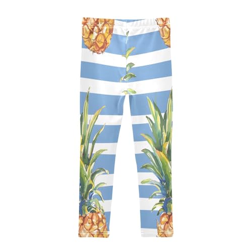 Bolaz Toddler Girls Leggings Printed Yoga Pants Leggings Blue White Stripe Pineapple for Kids2