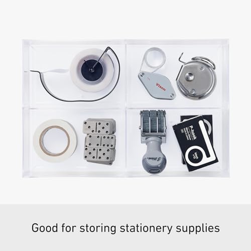 Image of Like-it | MX-T27 | System Tray | Stackable organizer | Drawer organizer | 4 divide | 6.06 inch x 9.06 inch x 2.24 inch | Clear |