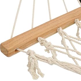 Sunnydaze Cotton Rope Hammock with Unfinished Wood Spreader Bars - 12-Foot Stand - 350 Pound Weight Capacity 41OooWX6p8L. SS280