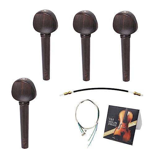LIOOBO 1 Set Ebony Violin Accessories Set String Set with Axle and Tail Rope Durable and Elegant Replacement Parts for Violin Enthusiasts Compact and Portable Design