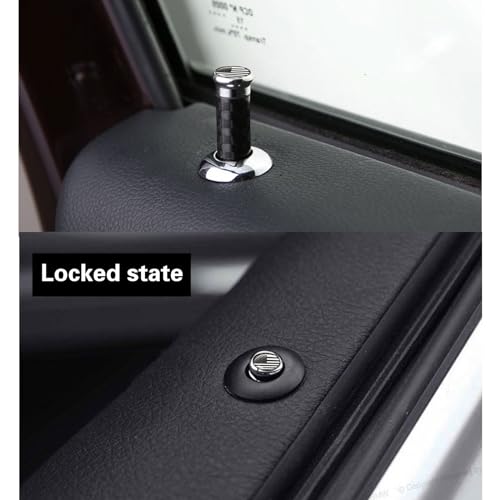 ZKFAR 4 PCS American Flag Car Modification Door Lock Knob, Carbon Fiber Metal Vehicle Door Lock Knob Pull Pin Cover, Universal Automotive Door Handle Accessories for SUV Truck Van (Black)
