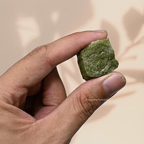 Image of Amazing Gemstone 2 Pieces Vesuvianite Raw Crystals and Healing Stones, Natural Rocks for Tumbling and DIY Raw Stones and Crystals
