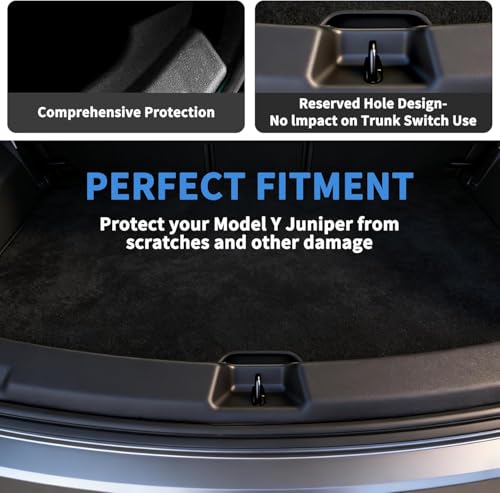 Cargo Mat with Backrest Protection for 2025 2026 Tesla Model Y Juniper 5 Seat, TPE All Weather Protection Cargo Liner with Velcro Rear Seats Backrest car Cargo Protector Plate Accessories-Black by WAYIDSS - Image 5
