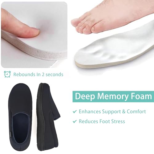 Garonne Men's Minimalist Memory Foam Slippers for Indoor/Outdoor, Breathable Knit House Shoes with Nonslip Rubber Sole4