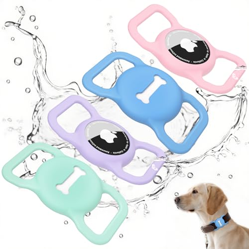 Étui AirTag haut de gamme pour collier de chien en silicone doux durable
