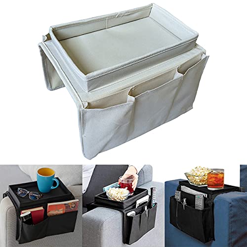 Barrageon Organizador De Sofá Silla Bandeja Silla Reposabrazos Revistero Teléfono Soporte Móvil Mando Distancia libro Gafas Lápiz libros...