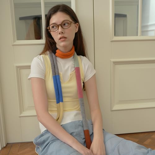 Knitted Scarf for Women Long Skinny Belt Necktie Neck Scarf Girls Photo Props Long Neckerchief Skinny Scarf Necktie, Approx.180x5cm, As Pictures Shown3