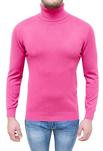Pull col roulé pour homme d'hiver rose Evoga pull à col roulé décontracté M