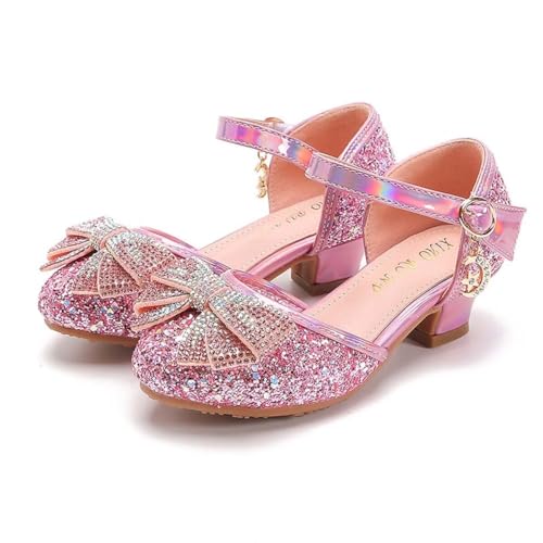 Girls Clear Jelly Sandals with Sparkle Bow | Cosplay Mary Jane Party Shoes for Toddler Kids, Dress Up Princess Beach Wedding Flats