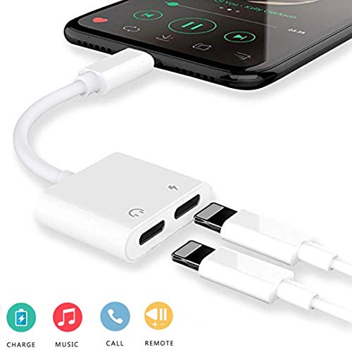 [Apple MFi Certified] iPhone Splitter Adapter Support iOS 12/11-Upgraded, Dual Lighting for Headphone