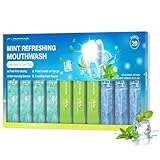 Travel Size Mouthwash Portable Packets to Go,20 Individual Disposable Packs, Alcohol & Fluoride Free, 3 Refreshing Flavors (Fresh Mint, ICY Mint, Grapefruit Mint) Fresh Oral Hygiene (20)