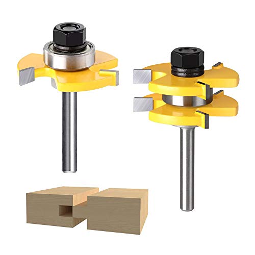 Proglam - Juego de Brocas para fresadora de Madera en Forma de T