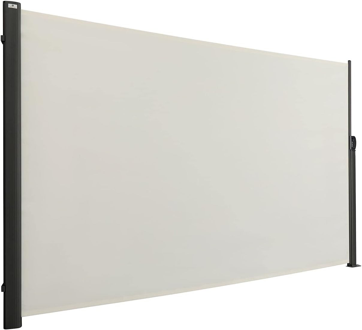 Strattore Side Awning Sunshade Garden Patio Retractable Blind PVC Windscreen 180x300 cm Creme