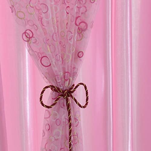 BHADANI Luxe Jacquard Voilages pour Salon Chambre Organza Voile Rideaux Hôtel Décoration Bleu Jaune Violet Voilages-Rose,États-Unis