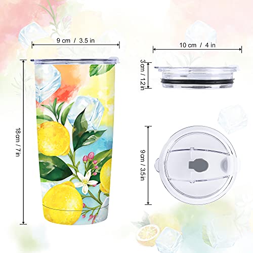 NymphFable 20oz Limón Taza Termo Cafe para Llevar Taza Termica Acero Inoxidable Taza Personalizada - Imagen 3