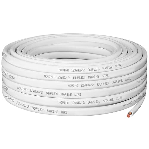 image for NOVINO 12 Gauge Marine Wire 12 AWG Duplex Marine Grade Wire,100ft Tinn