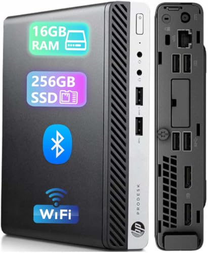 HP ProDesk 400 G5 Mini Computer desktop, Intel Core i5-9400T, 16 GB di RAM, SSD da 256 GB, Wi-Fi, Bluetooth, tastiera e mouse non inclusi, Windows 11 Pro (Ricondizionato)