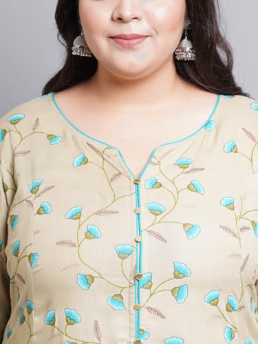 Image of Yash Gallery Women's Rayon Relaxed Fit Anarkali Floral Printed Kurta