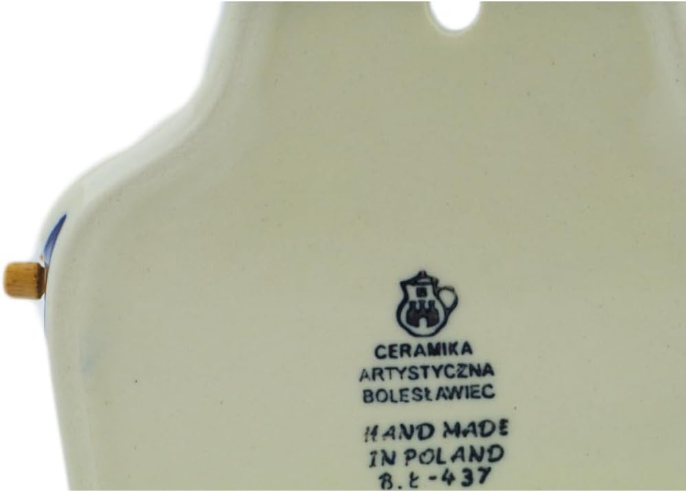 Polmedia Polish Pottery Wall Jar - Deep Into The Blue Sea Pattern Handmade in Boleslawiec Poland by Ceramika Artystyczna + Certificate of Authenticity