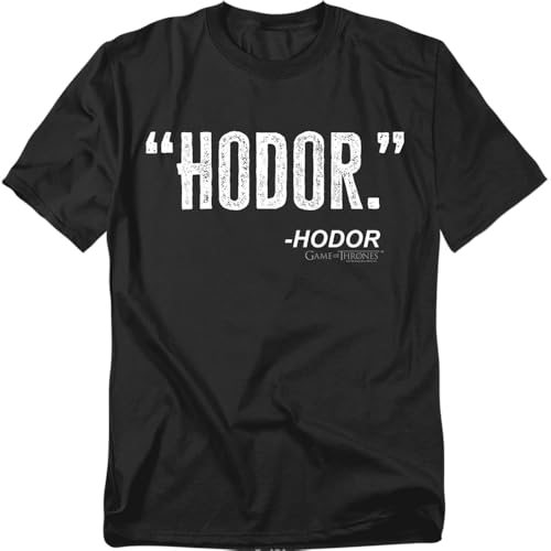 Popfunk Game of Thrones Hodor Quote Unisex Adult T Shirt Black Medium