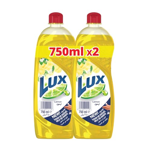 LUX Dishwash Liquid Lemon 750ml x 2 for spakling clean dishes tough on grease mild on hands