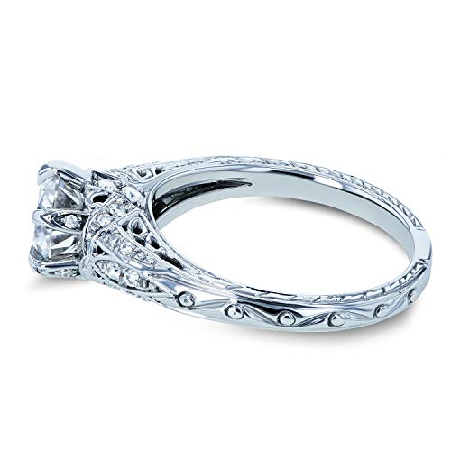 Kobelli Moissanite (GH) 6-Prong Antique Style Engagement Ring 1 1/6 CTW 14k White Gold3