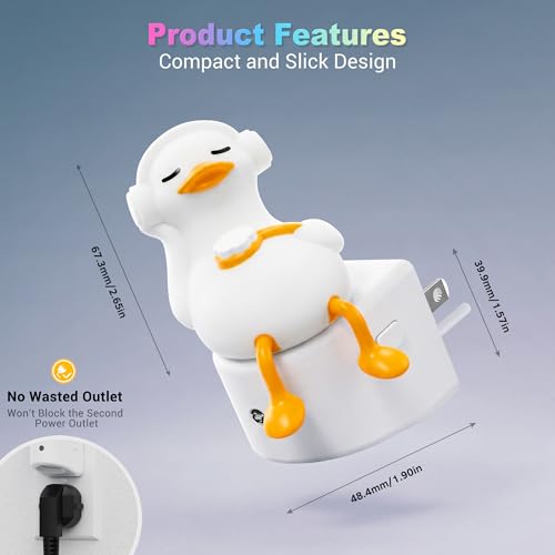 Image of JandCase Night Light for Kids,3D Cute Duck Night Lights Plug into wall