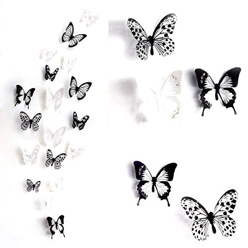 ElecMotive 36 Piezas 3D Pegatinas de Mariposa Pegatinas de Pared Etiquetas Engomadas Multicolores Mariposas Decoración de La Pared Para Casa Habitación