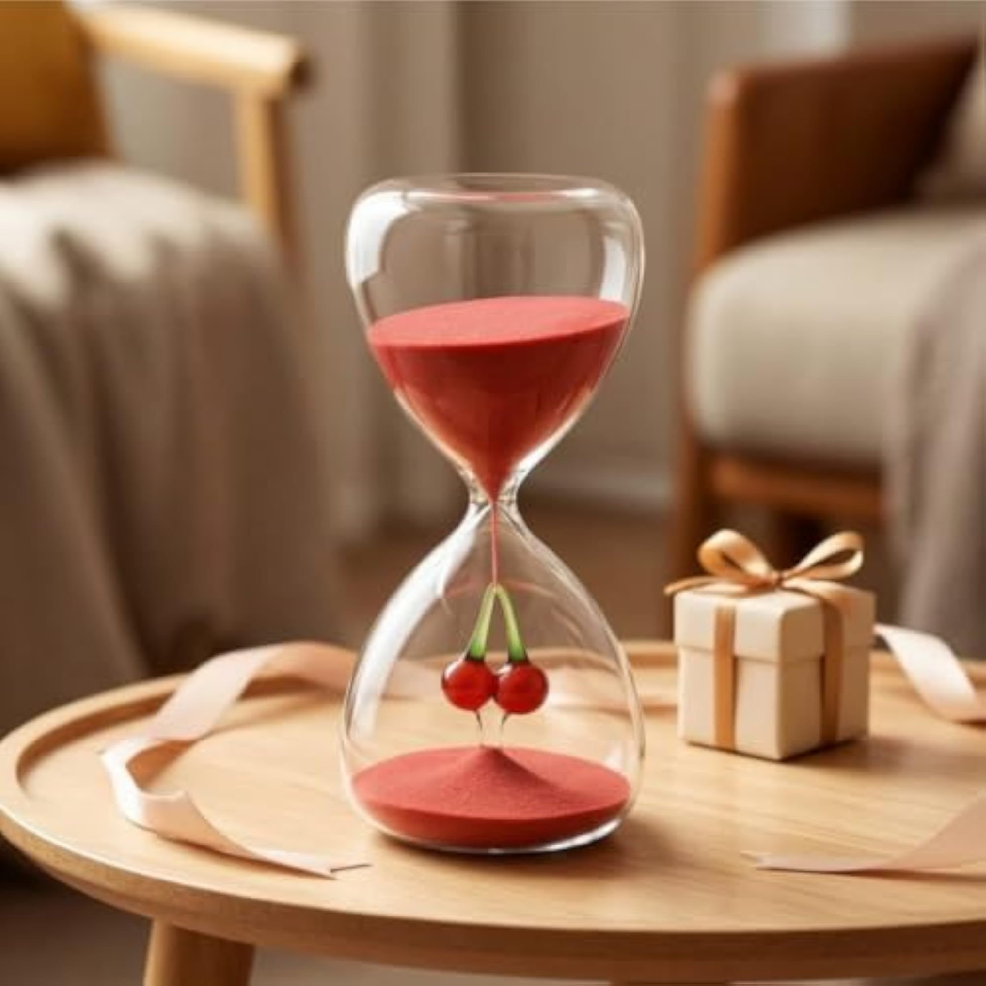 15-Minute Glass Hourglass Timer, Decorative Sand Clock