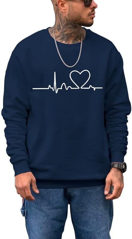 FASHION AND YOUTH Comfy Life Line Printed Round Neck Sweatshirt