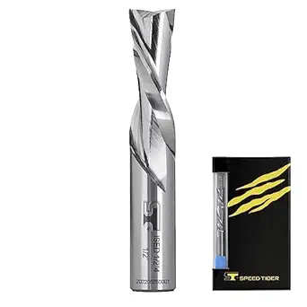 SPEED TIGER ISED Carbide Spiral Router Bits Down Cut, 3/8? Diameter, 1? Cutting Length, 2- 1/2